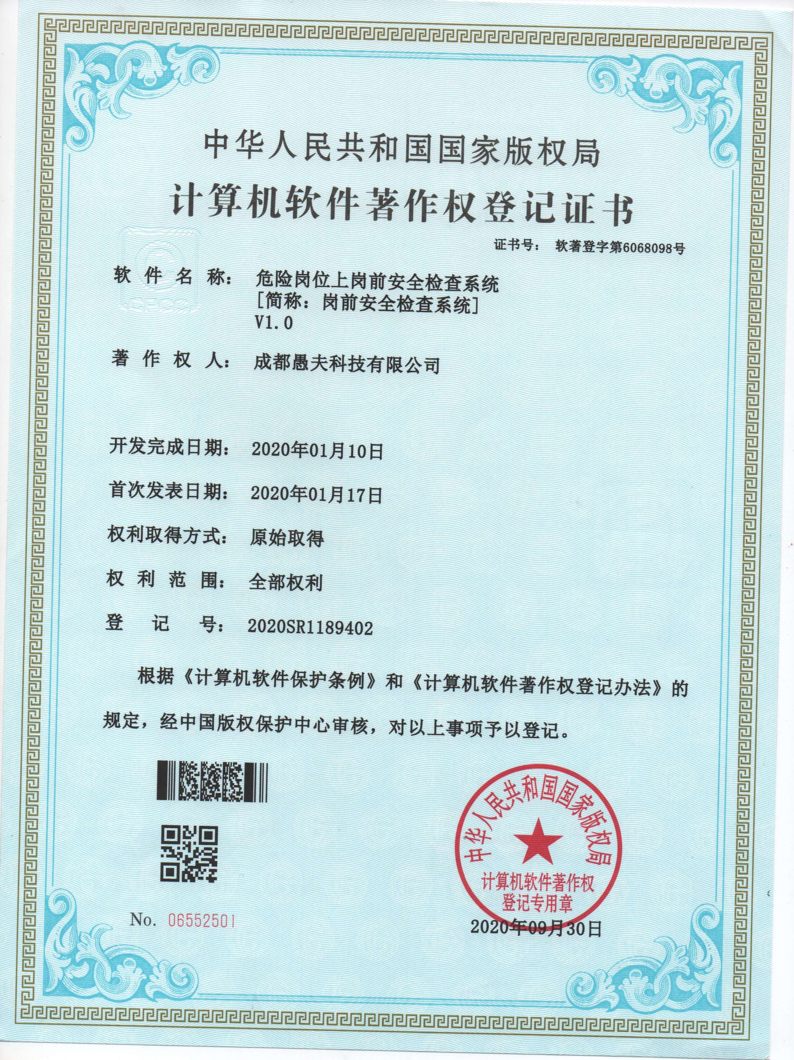 岗前安全检查系统 - 软著证书